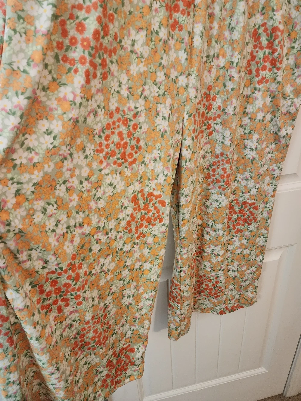 Haptics Floral Tie-Front Romper Yellow Peach Cream Floral 1X Cottagecore Summer